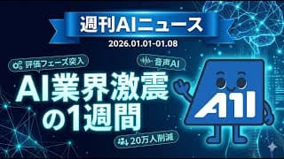 【週刊AIニュース】AI業界激震！DeepSeekがGPT-5超え、欧州銀行20万人削減計画、CESロボット大躍進｜エンジニア必見のAIニュースまとめ