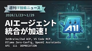 【週刊IT技術ニュース】OpenAI Assistants API非推奨化、ACPレジストリ正式公開でエージェント統合が加速｜エンジニア必見の最新動向2026年1月第4週