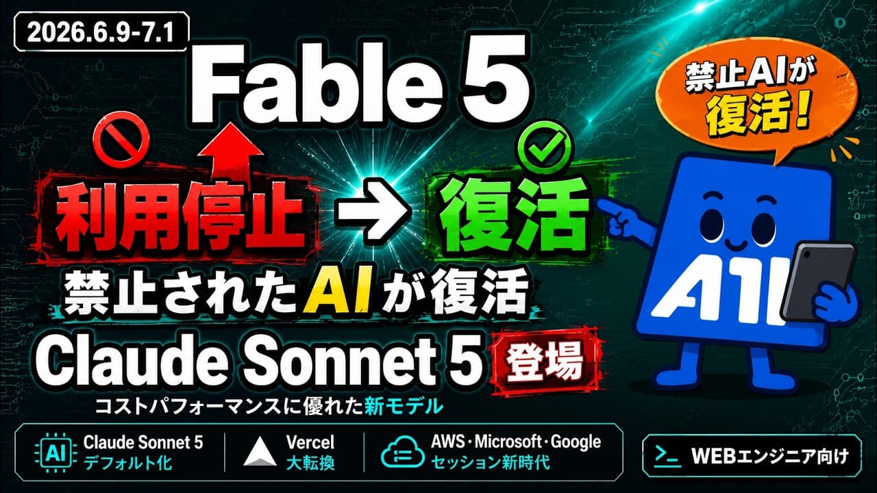 【速報】Claude Fable 5が輸出規制で全停止→まさかの復活!Sonnet 5も同時リリース